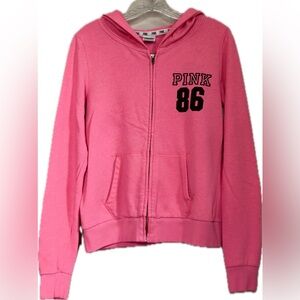 Victoria Secret PINK 86 Zip Up Hoodie - Neon Pink - Size Small